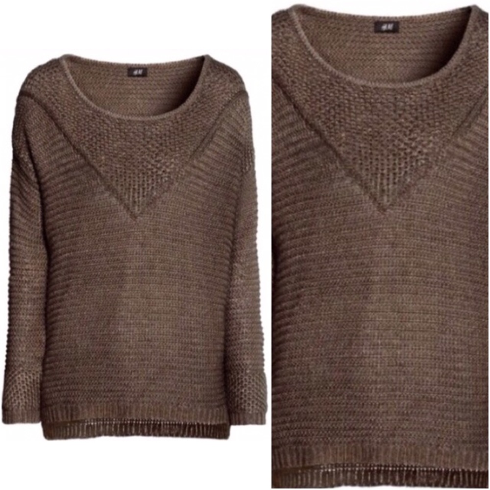 H&M Oversized Olive Knit Top ⭐️
